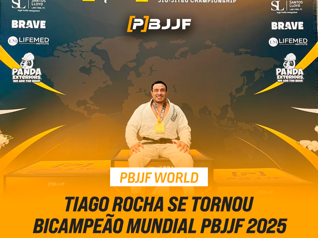 Tiago Rocha conquista o bicampeonato mundial pela PBJJF e reforça legado no cenário competitivo